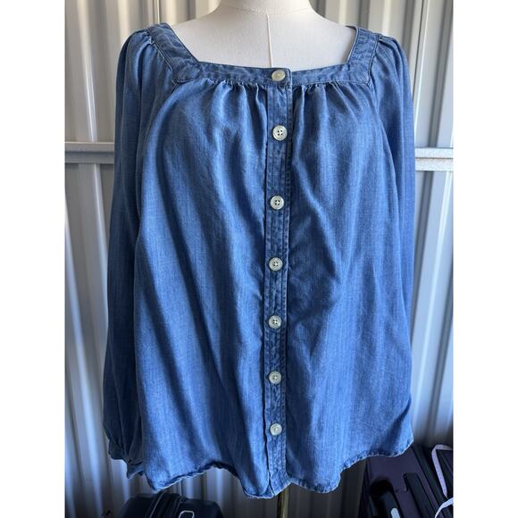 6 for $20 talbots chambray shirt L - Picture 1 of 5